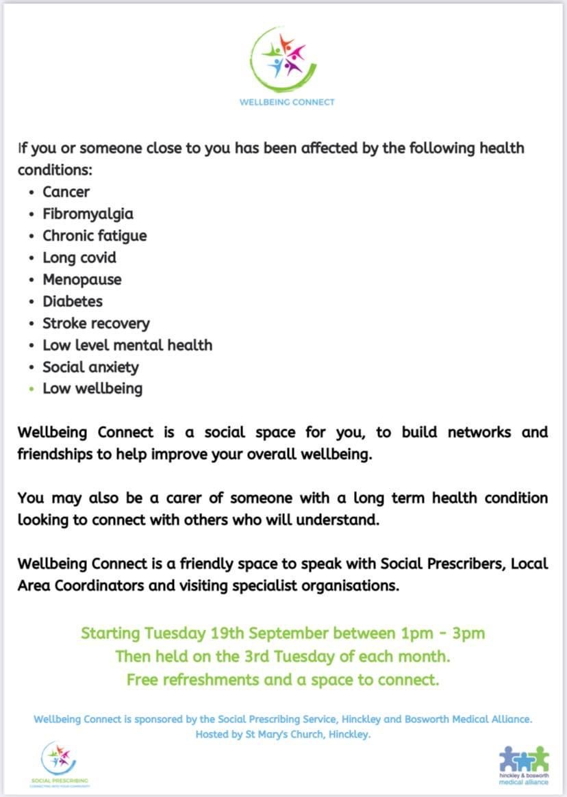 Wellbeing connect - contact us for more information